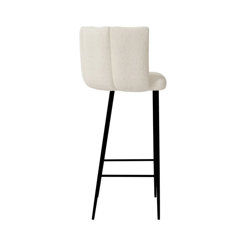 Chaise de bar Rosy en tissu bouclé beige 75 cm (lot de 2)