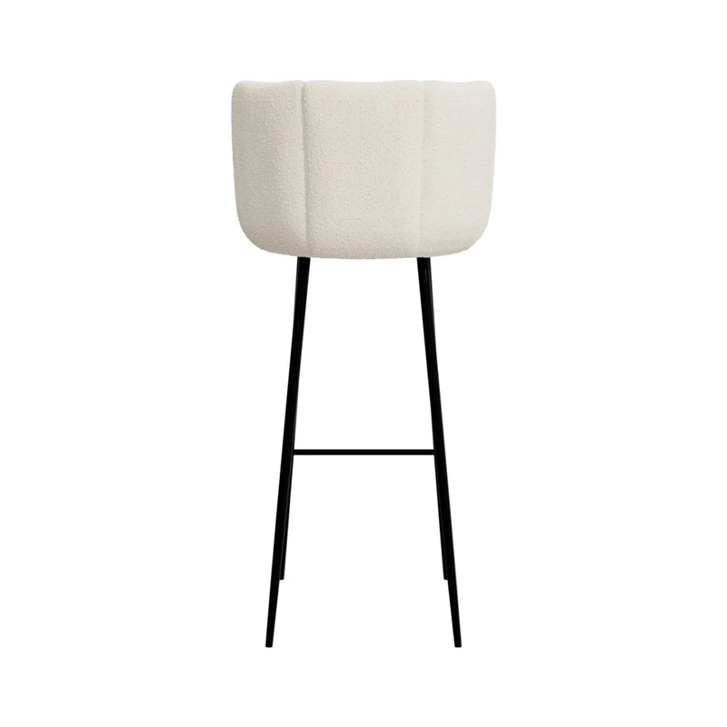 Chaise de bar Rosy en tissu bouclé beige 75 cm (lot de 2)