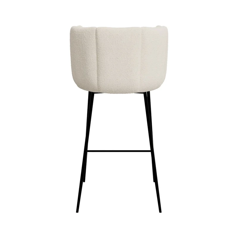 Chaise de bar Rosy en tissu bouclé beige 67 cm (lot de 2)