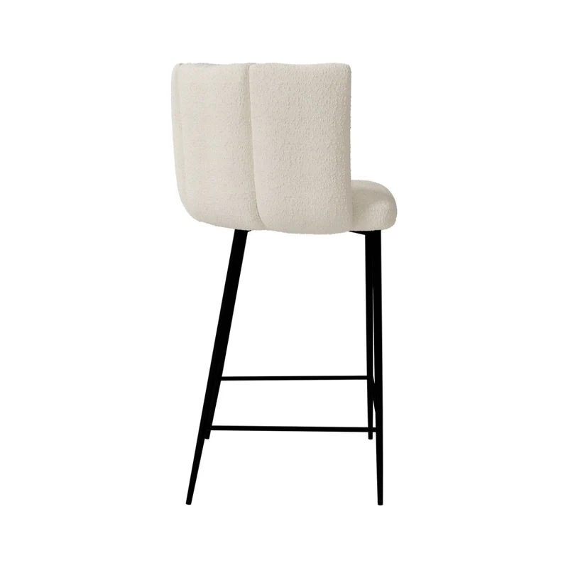 Chaise de bar Rosy en tissu bouclé beige 67 cm (lot de 2)