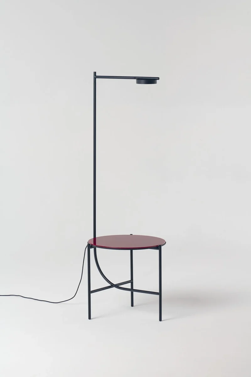 Lampe + Table Igram verre rouge