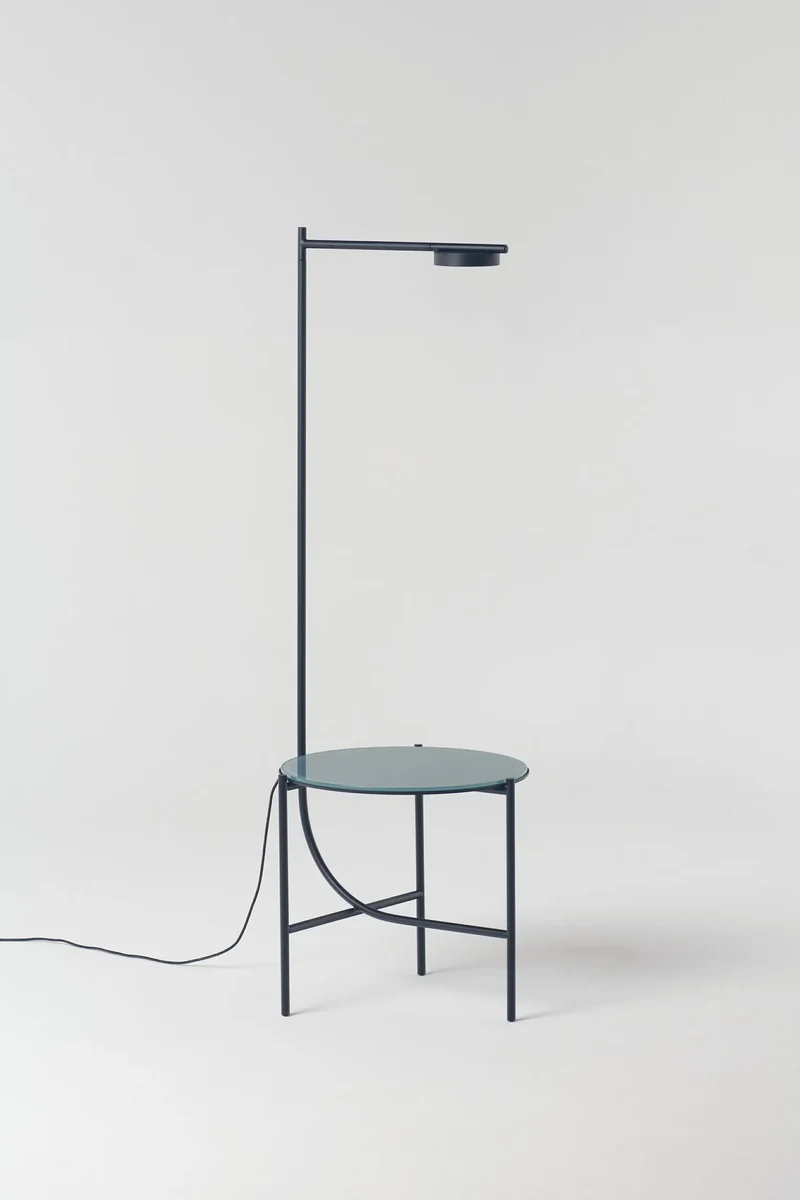 Lampe + Table Igram verre gris