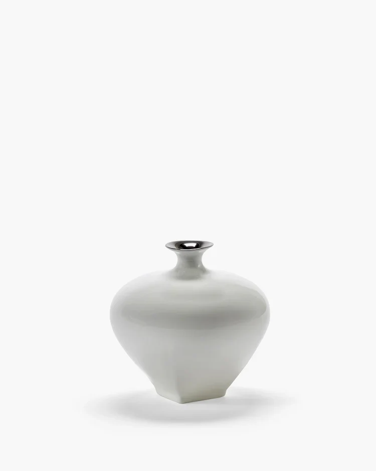 Vase 01 blanc - argent Josephine