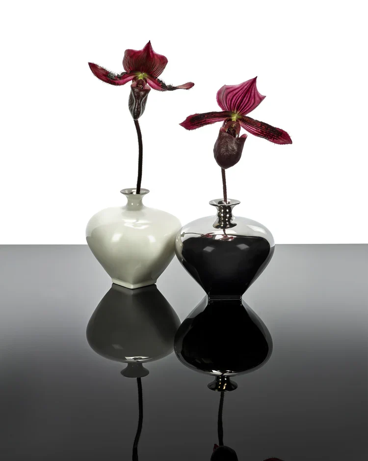 Vase 01 blanc - argent Josephine