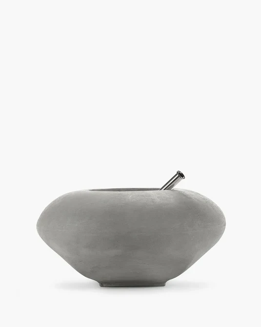 Vase avec tube en verre 06 béton Josephine