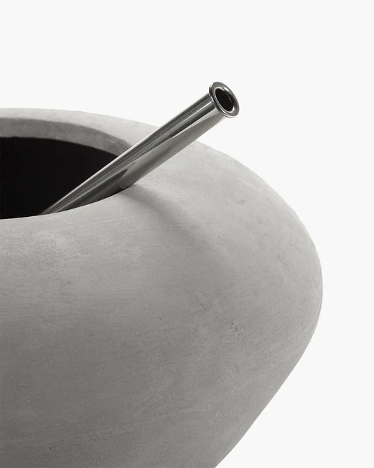 Vase avec tube en verre 06 béton Josephine