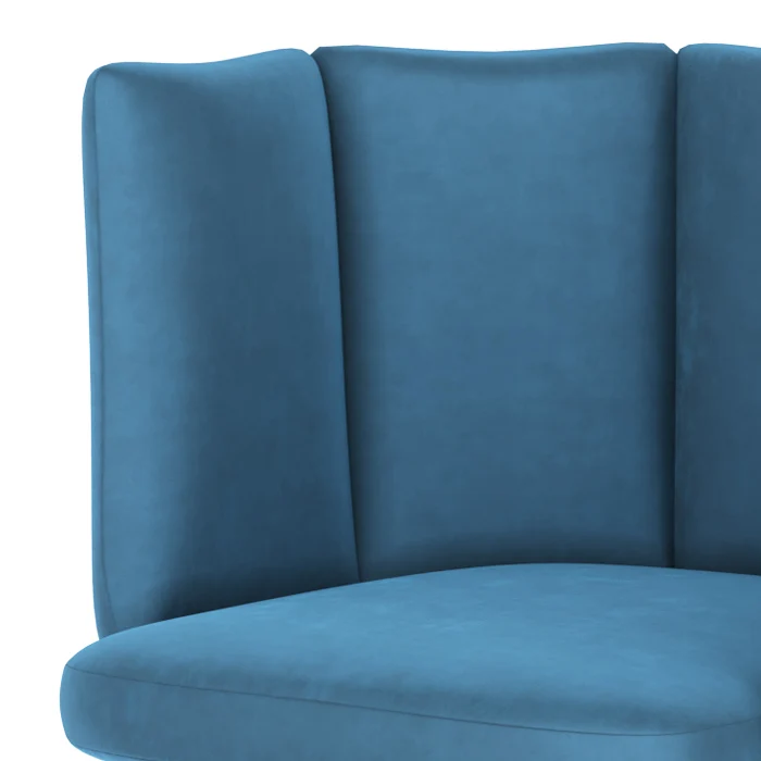 Chaise de bar Rosy en velours bleu 75 cm (lot de 2)