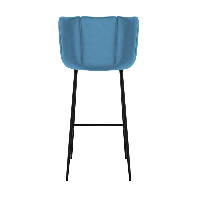 Chaise de bar Rosy en velours bleu 75 cm (lot de 2)