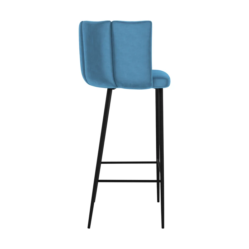Chaise de bar Rosy en velours bleu 75 cm (lot de 2)