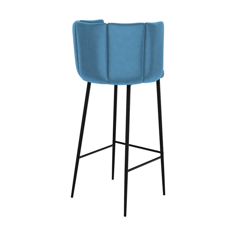 Chaise de bar Rosy en velours bleu 75 cm (lot de 2)
