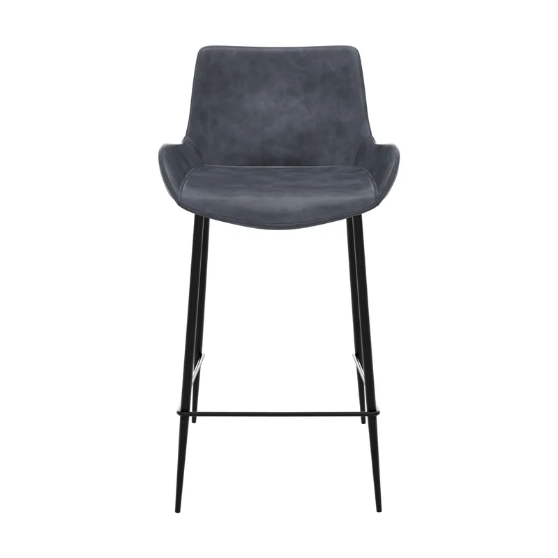 Chaise de bar mi-hauteur Pirata gris/noir 65 cm (lot de 2)