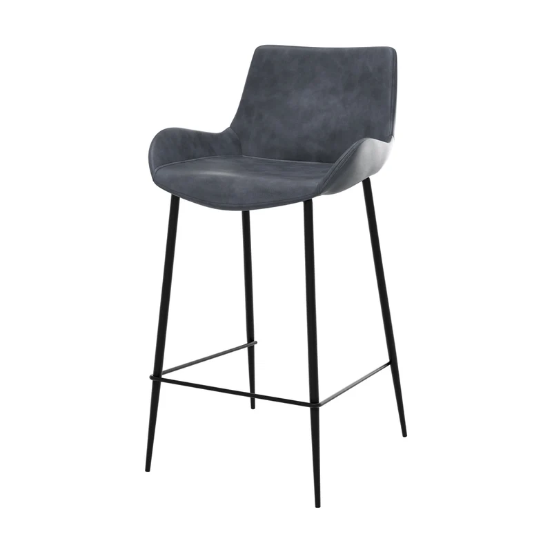 Chaise de bar mi-hauteur Pirata gris/noir 65 cm (lot de 2)