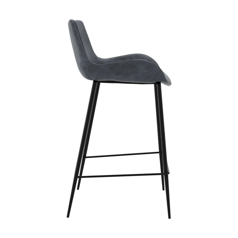 Chaise de bar mi-hauteur Pirata gris/noir 65 cm (lot de 2)