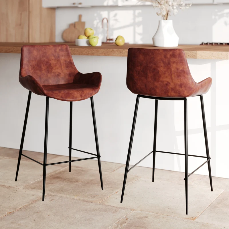 Chaise de bar mi-hauteur Pirata marron 65 cm (lot de 2)