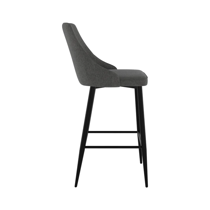 Chaise de bar Pipo en tissu gris foncé 66,5 cm (lot de 2)