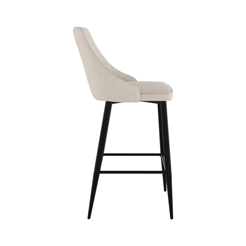 Chaise de bar Pipo en tissu beige 66,5 cm (lot de 2)