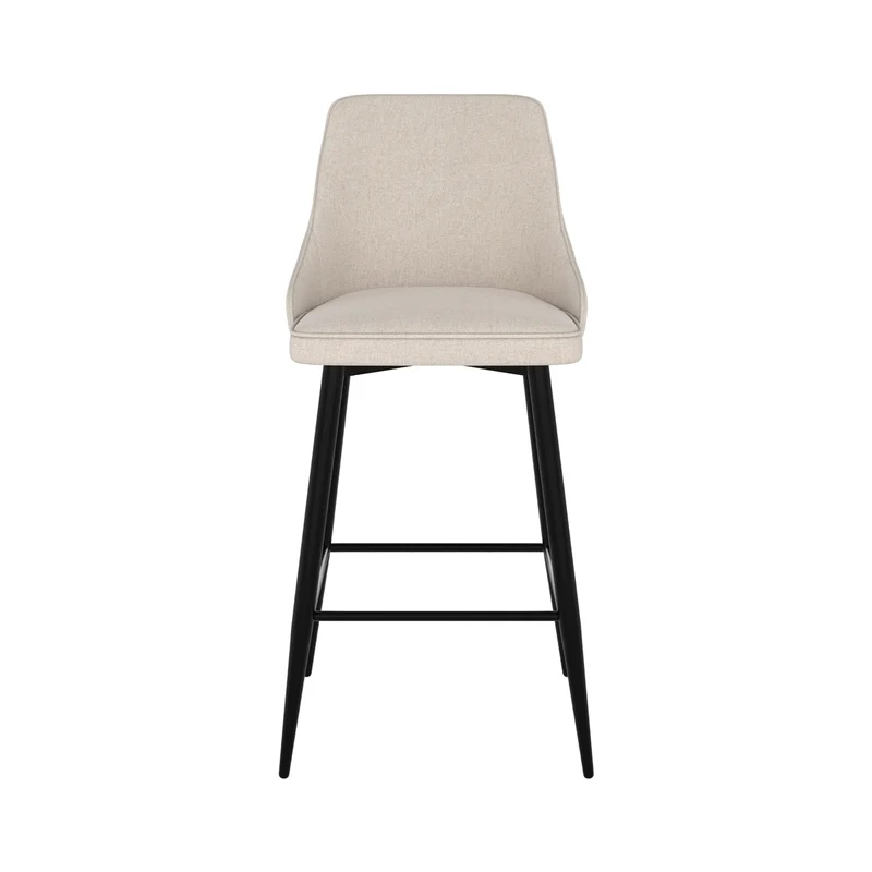 Chaise de bar Pipo en tissu beige 66,5 cm (lot de 2)
