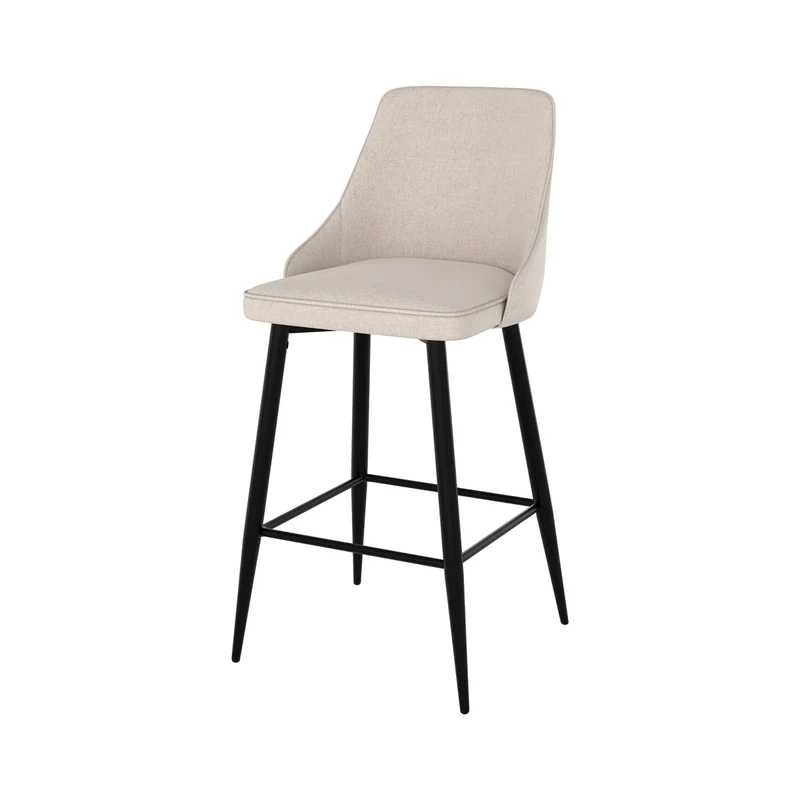 Chaise de bar Pipo en tissu beige 66,5 cm (lot de 2)