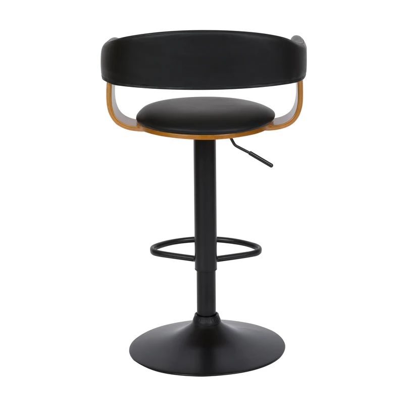 Chaise de bar noire Harold avec accoudoirs 62/84 cm