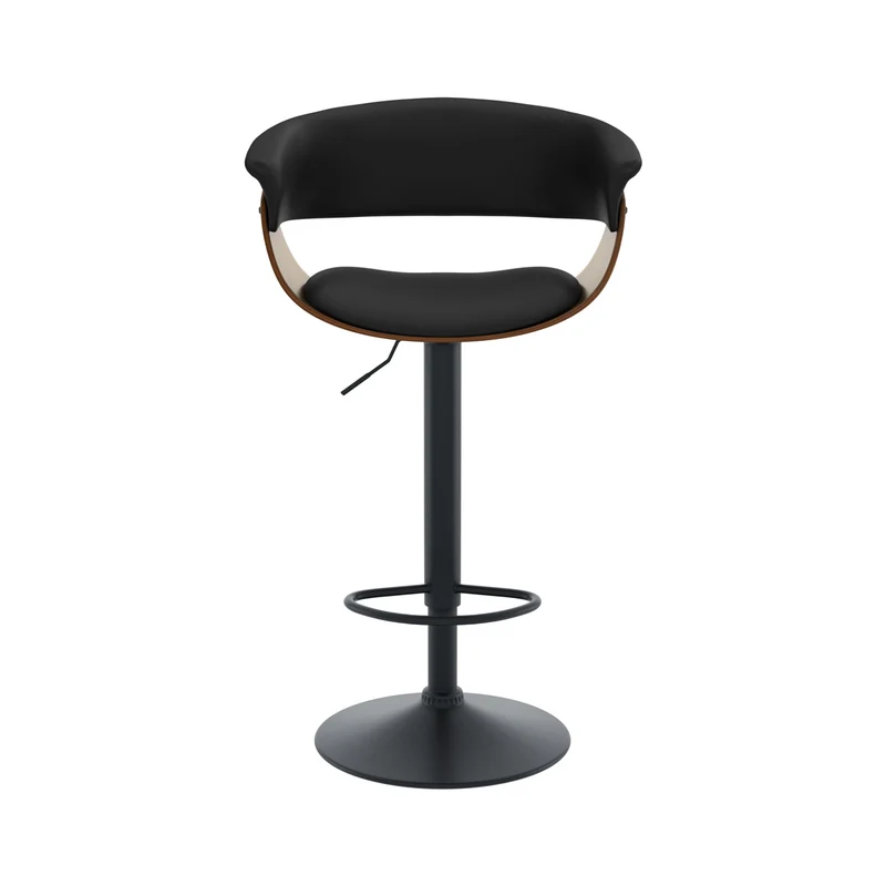 Chaise de bar noire Basile avec accoudoirs 59/81 cm