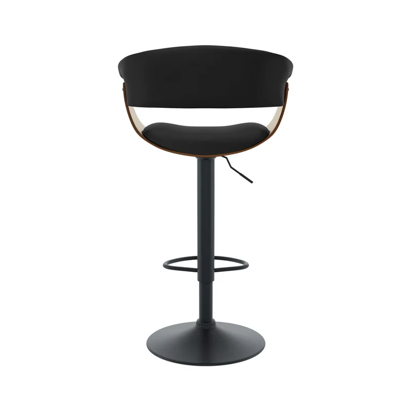 Chaise de bar noire Basile avec accoudoirs 59/81 cm