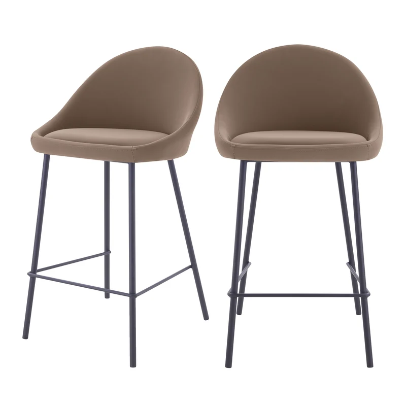 Chaise de bar mi-hauteur Misty marron 65cm (lot de 2)