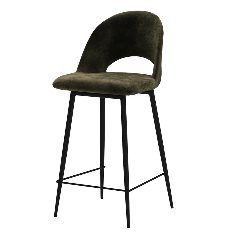 Chaise de bar mi-hauteur Pénélope verte 65 cm (lot de 2)