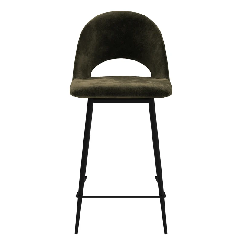 Chaise de bar mi-hauteur Pénélope verte 65 cm (lot de 2)