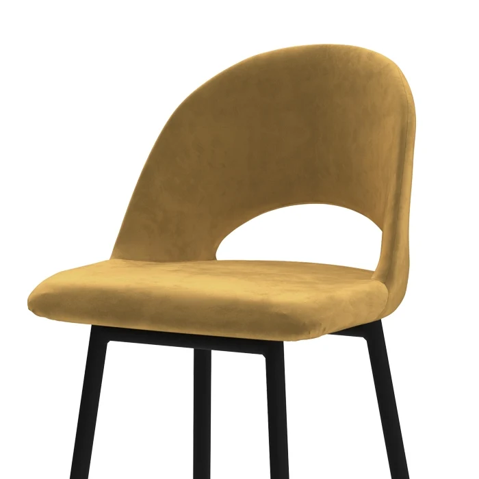 Chaise de bar mi-hauteur Pénélope jaune 65 cm (lot de 2)