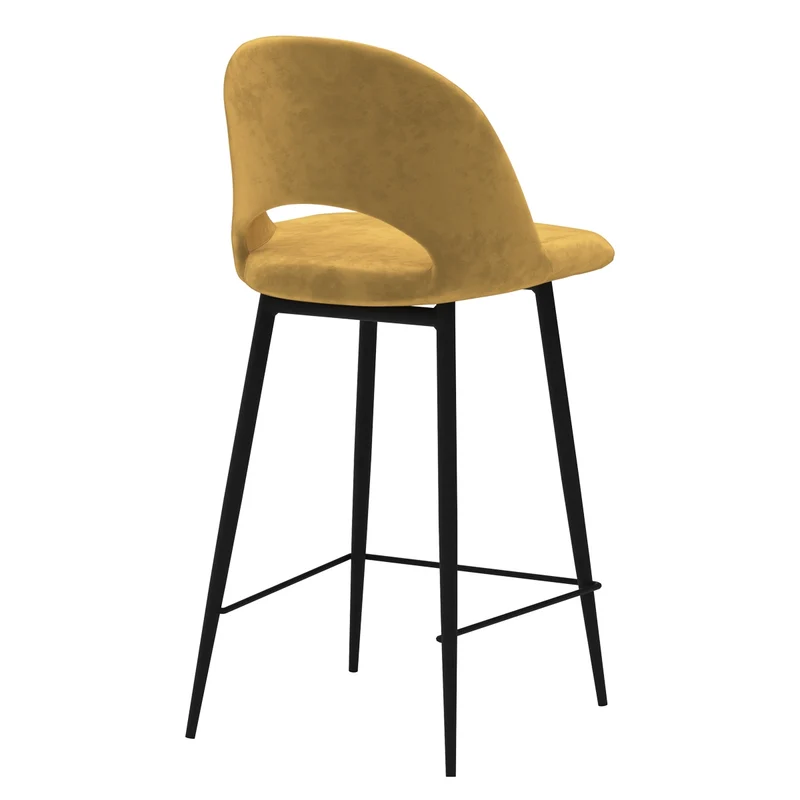 Chaise de bar mi-hauteur Pénélope jaune 65 cm (lot de 2)