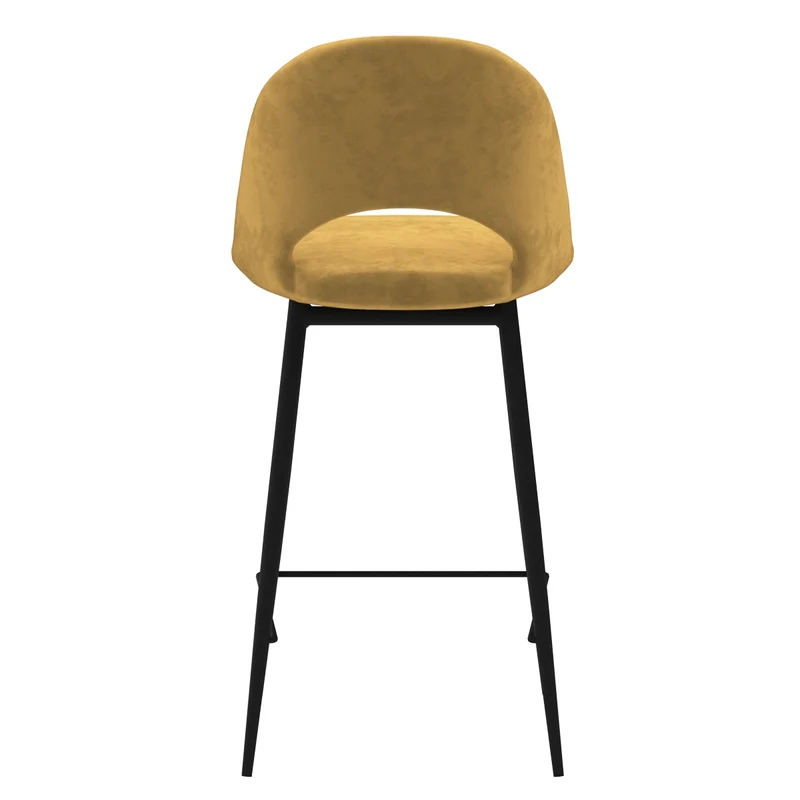 Chaise de bar mi-hauteur Pénélope jaune 65 cm (lot de 2)