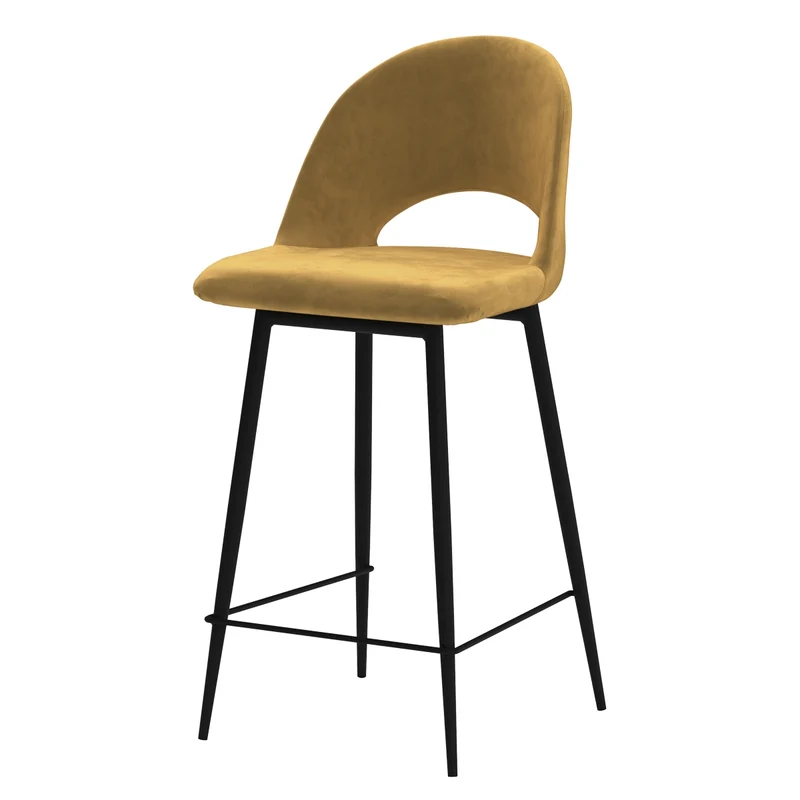 Chaise de bar mi-hauteur Pénélope jaune 65 cm (lot de 2)