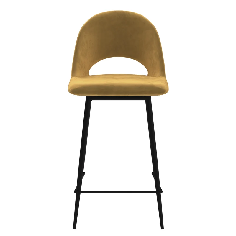 Chaise de bar mi-hauteur Pénélope jaune 65 cm (lot de 2)