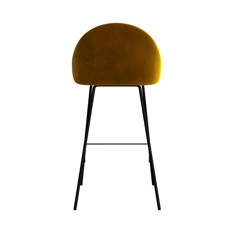 Chaise de bar Misty en velours jaune 75 cm (lot de 2)