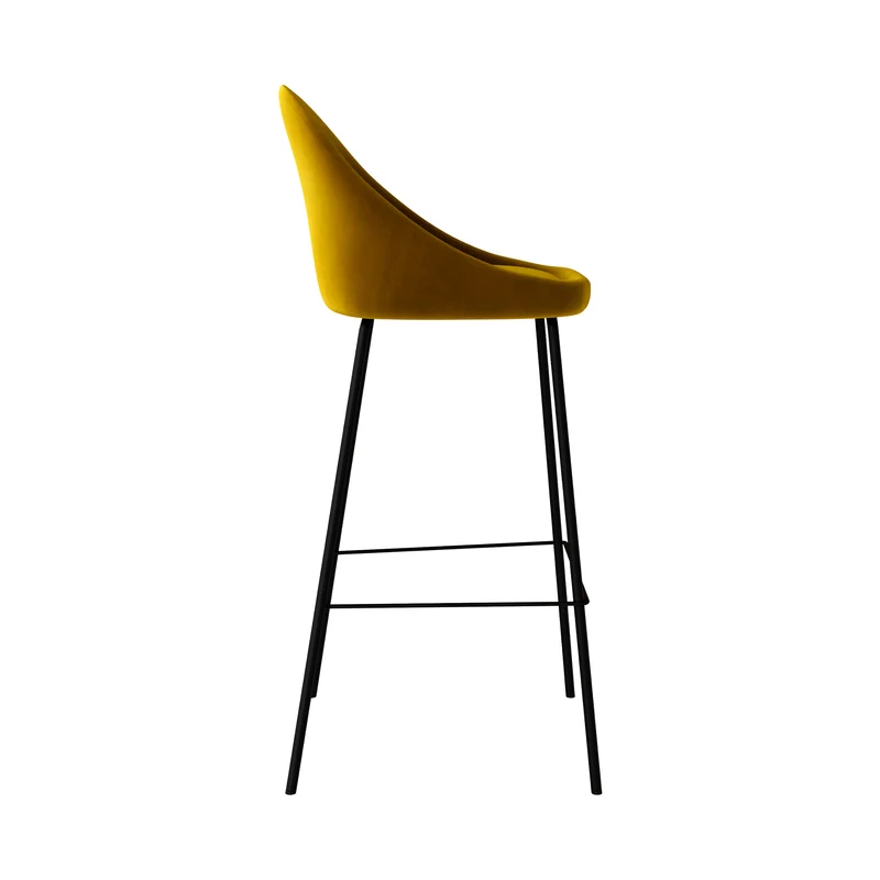 Chaise de bar Misty en velours jaune 75 cm (lot de 2)