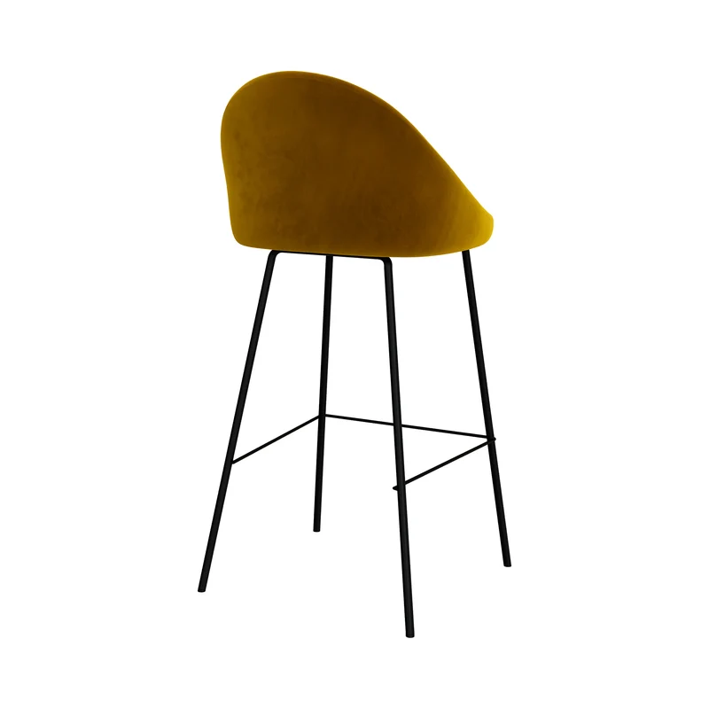 Chaise de bar Misty en velours jaune 75 cm (lot de 2)