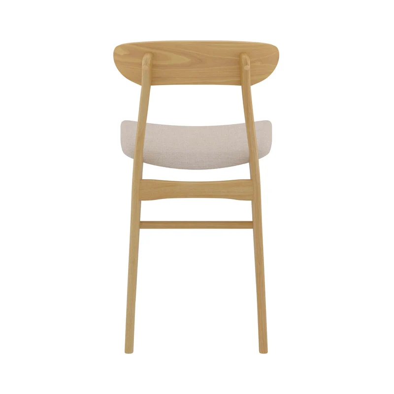Chaise de bar mi-hauteur Lana en tissu beige et bois 66 cm (lot de 2)