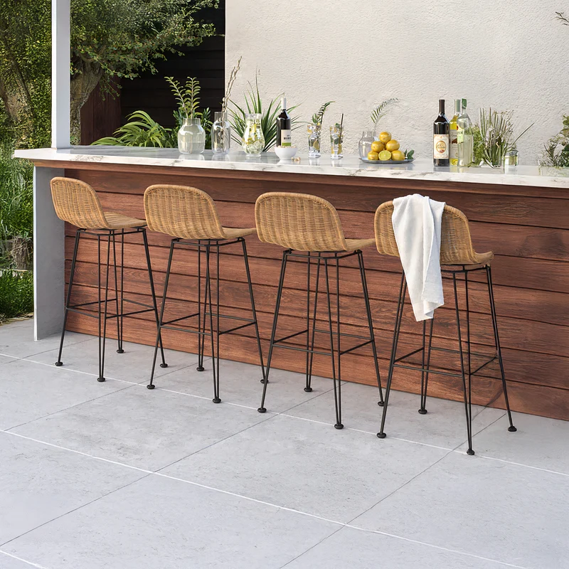 Chaise de bar Jigani naturelle 76 cm (lot de 2)
