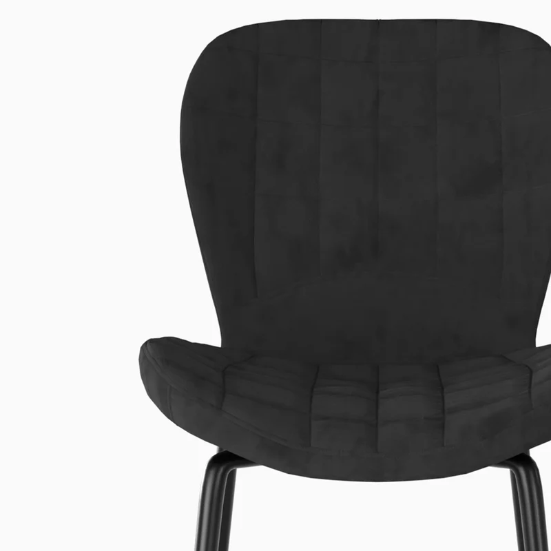 Chaise de bar Mazzia en velours noir 75 cm (lot de 2)