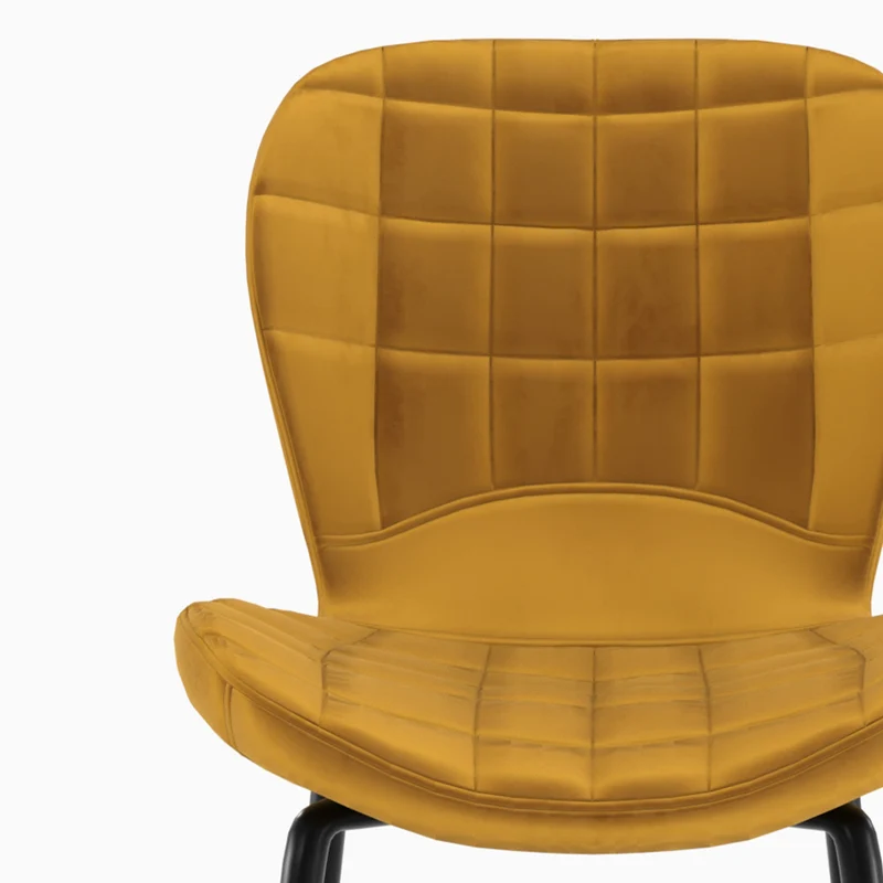 Chaise de bar Mazzia en velours jaune curry 75 cm (lot de 2)