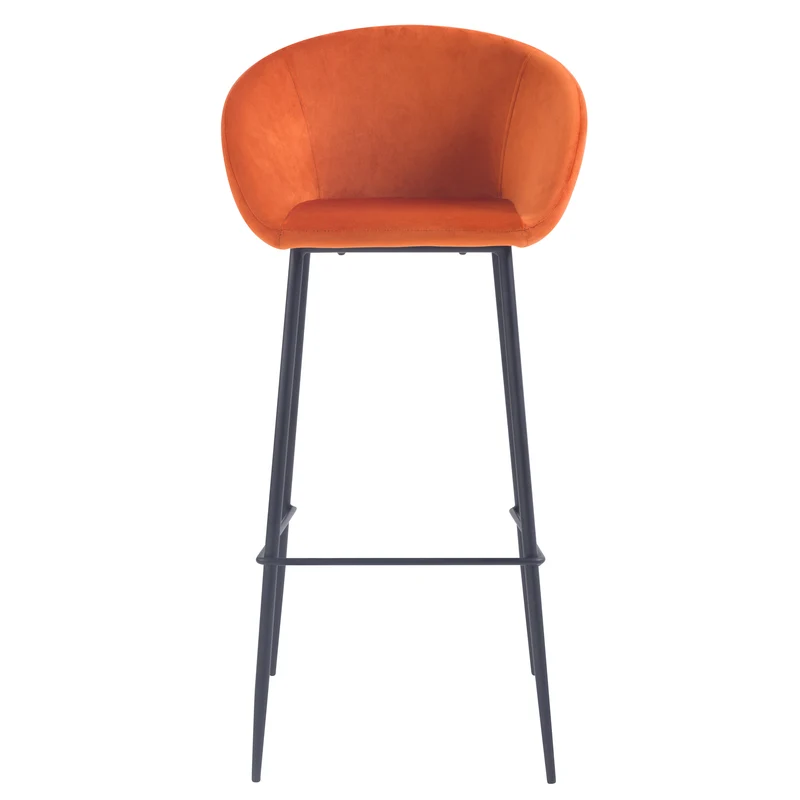 Chaise de bar Marquise orange corail H75cm (lot de 2)