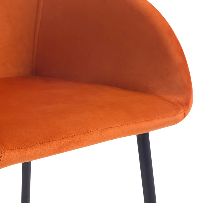 Chaise de bar Marquise orange corail H75cm (lot de 2)