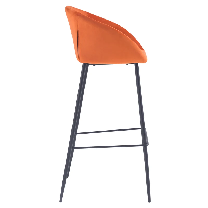 Chaise de bar Marquise orange corail H75cm (lot de 2)