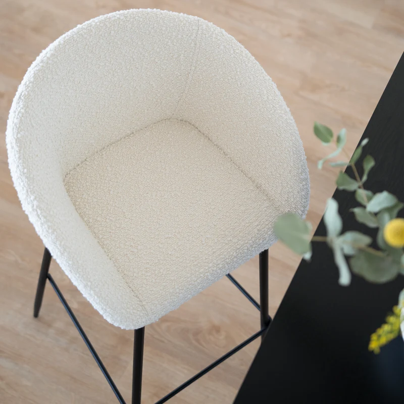 Chaise de bar Marquise blanche H75cm (lot de 2)