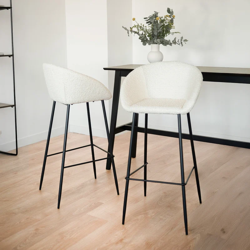Chaise de bar Marquise blanche H75cm (lot de 2)
