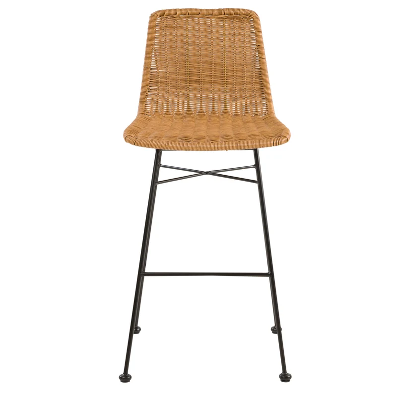 Chaise de bar mi-hauteur Mandya naturelle 63 cm (lot de 2)