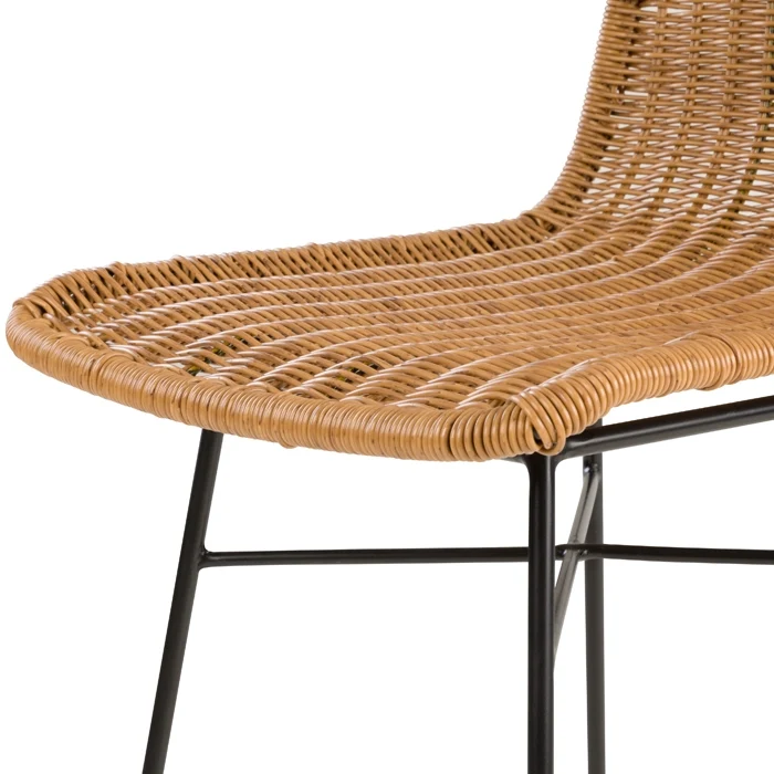Chaise de bar mi-hauteur Mandya naturelle 63 cm (lot de 2)