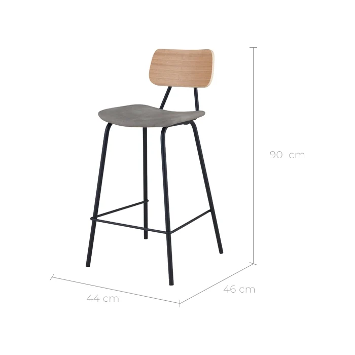Chaise de bar mi-hauteur Madrague 65 cm (lot de 2)