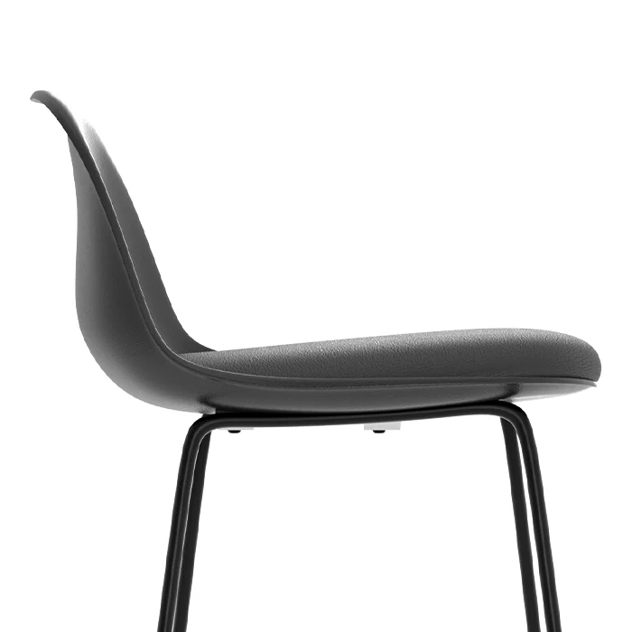 Chaise de bar Leni noire 75 cm (lot de 2)