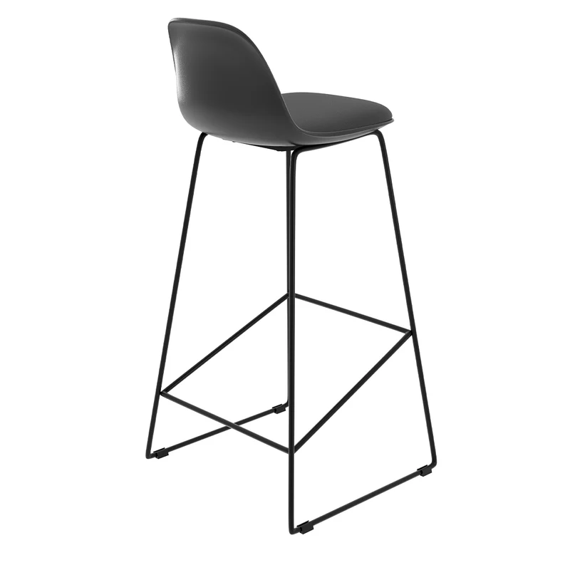 Chaise de bar Leni noire 75 cm (lot de 2)
